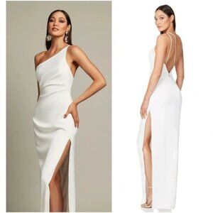 New! Nookie Gypsy White One Shoulder Maxi Dress 37700